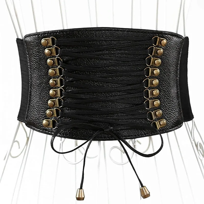 

2022 New Corset Pu Leather Wide Waistband Slimming Body Belts For Women Elastic High Waist Belt Cinto Sobretudo Feminin Belt