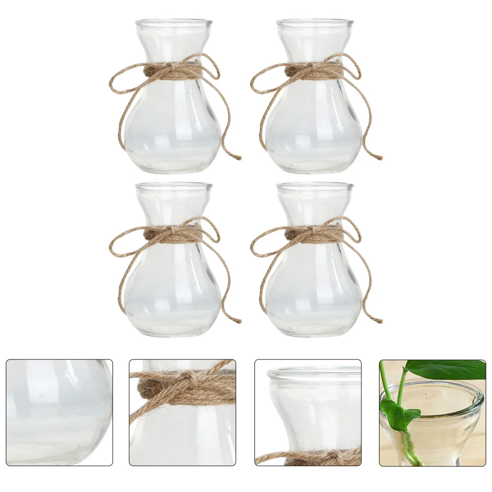 

Vase Glass Vasesflowers Small Bud Transparent Flower Container Simple Style Hydroponic