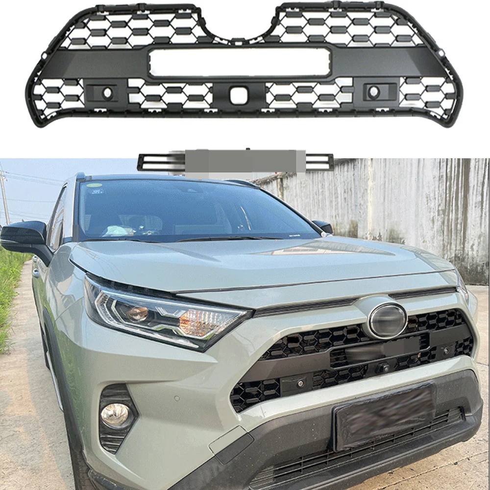 

Черный Передний бампер решетки радиатора без фар подходит для RAV4 2019 + стиль