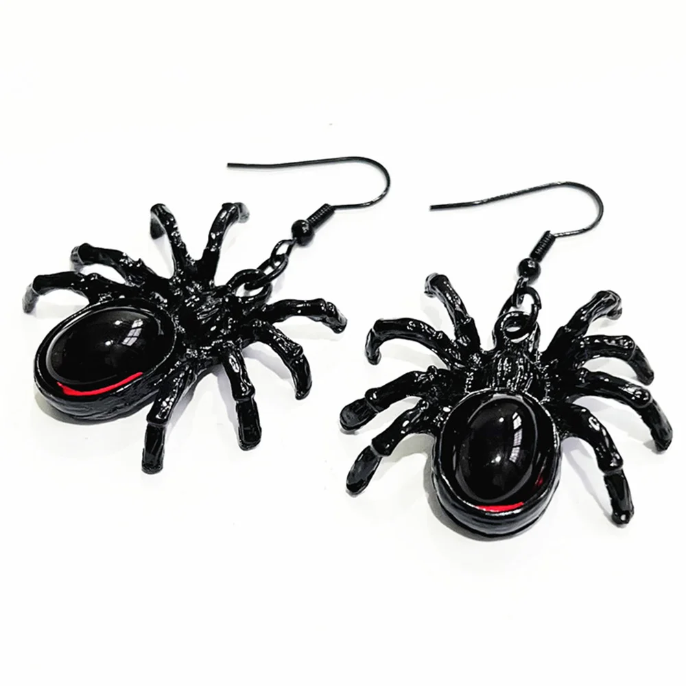 

NCEE Gothic Black Spider Earrings For Women Girl Fashion Alternative Witch Jewelry Accessories Vampire Spider Ear Hooks Gift