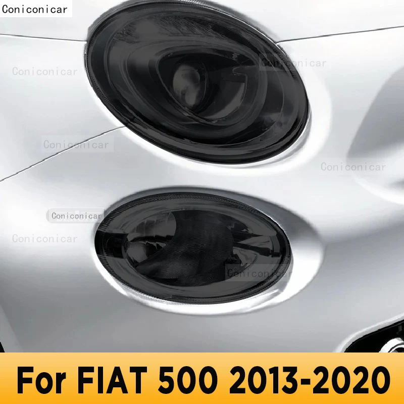 

Защитный оттенок для автомобильных фар, защита от царапин, дыма, Черная защитная пленка, наклейки из ТПУ для Fiat 500 Abarth 2013-2020, аксессуары