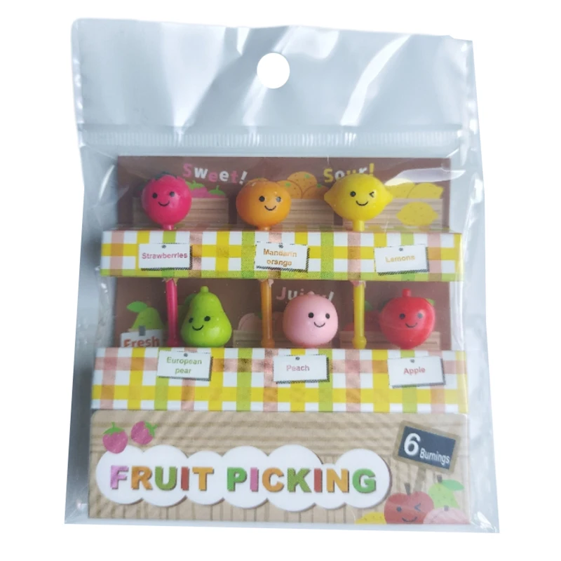 6 шт. детские вилки для фруктов в виде клубники и персика