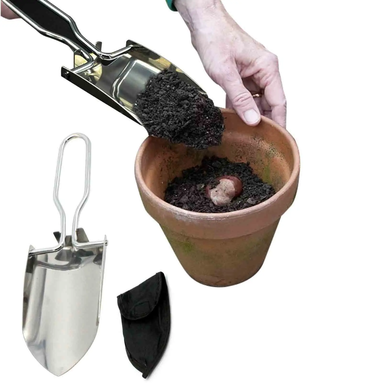 

Мини-смартфон, Легкая металлическая ручная лопата с переносным чехлом, Складной садовый ручной Мастерок с переносным чехлом для помещений