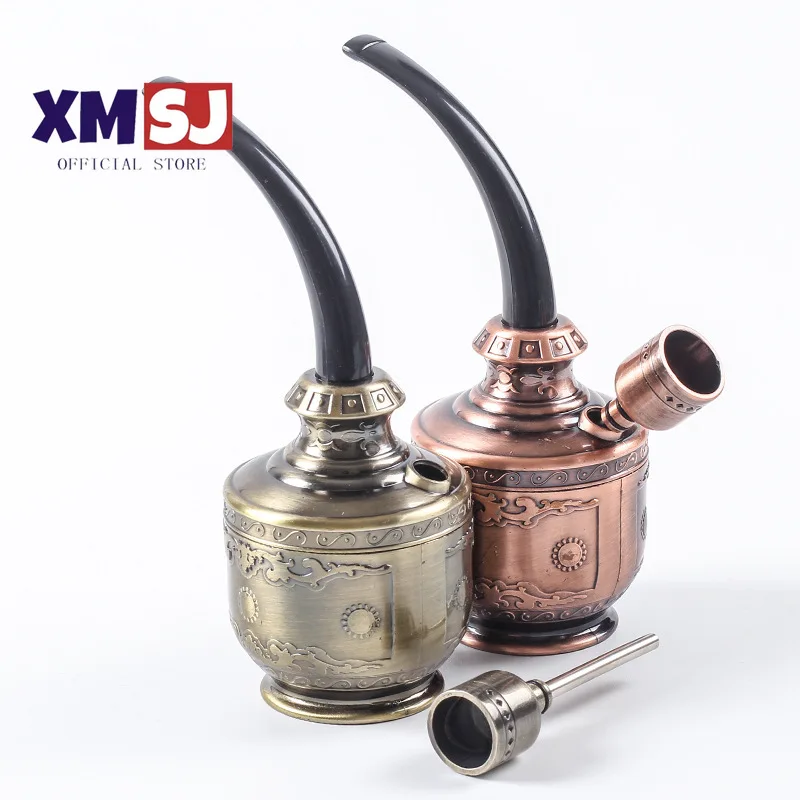 

New Metal Water Pipe Hookah Set Retro Large Hookah Dual-use Smoking Suit Circulating Water Filter Hook Cigarette Accessories