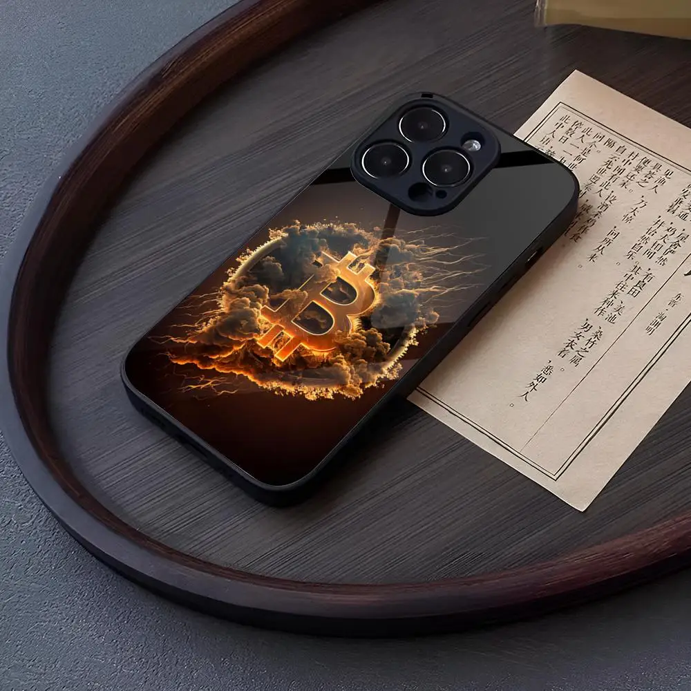 Чехол для телефона Bitcoin Ethereum Art MINISO IPhone 15 Pro Max 14 12 11 13 Mini X XR XS 16 Plus SE 2020 стеклянная
