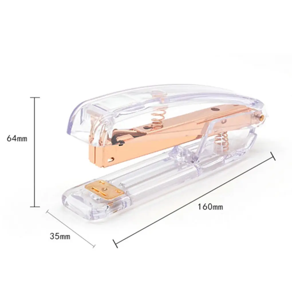 

Clear Mini 25 Sheet Stapler Portable Spring Powered Stapler Paper Clip Students Home Office Use Stationery