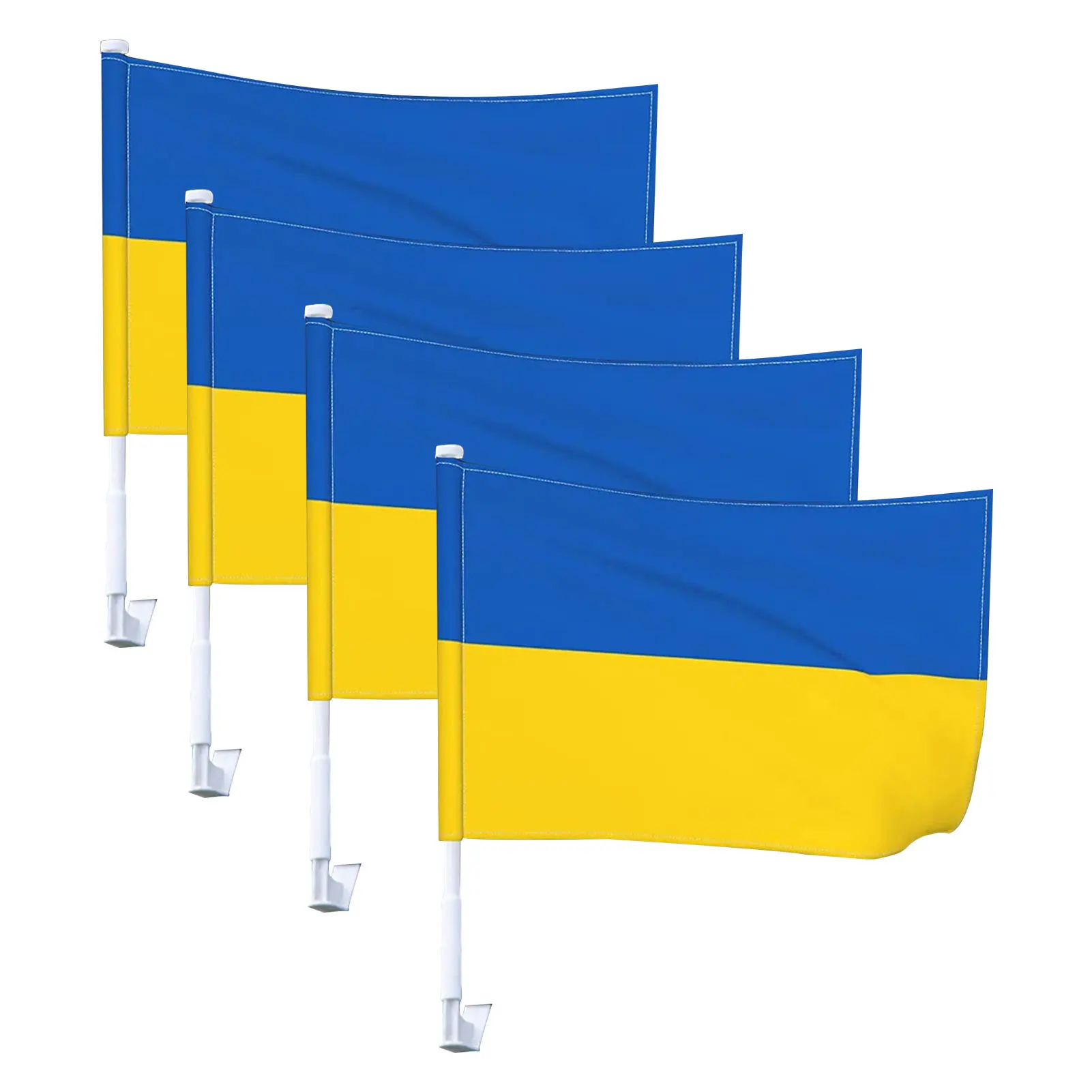 

4Pcs Ukrainian Flag Flag Of Ukraine Car Flags12x18 Inch Window Clip Ukrainian Flag Ukrainian National Flags Polyester