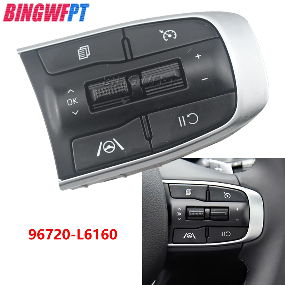 

Steering Wheel Buttons 96720-L6160 For KIA K5 270T 380T 2020-2021 Steering Wheel Audio Volume Music Control Switch Button 96710-