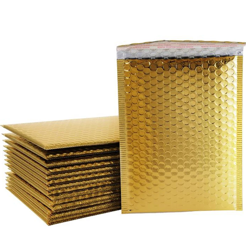 Tanie 50 Sztuk/partia Aluminiowane Bubble Mailer Poly Mailing Torby Wysyłka Koperty Z Bubble Wysyłka Opakowania Koperty Mailers Wyściełane