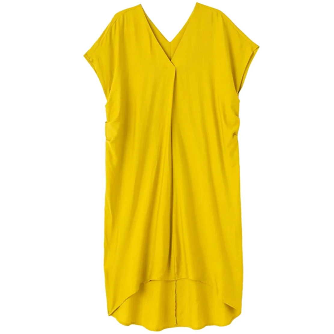 

Withered 2022 Indie Folk Morocco Style Bohemian Retro Yellow Color Loose Dress Long Shirt Women
