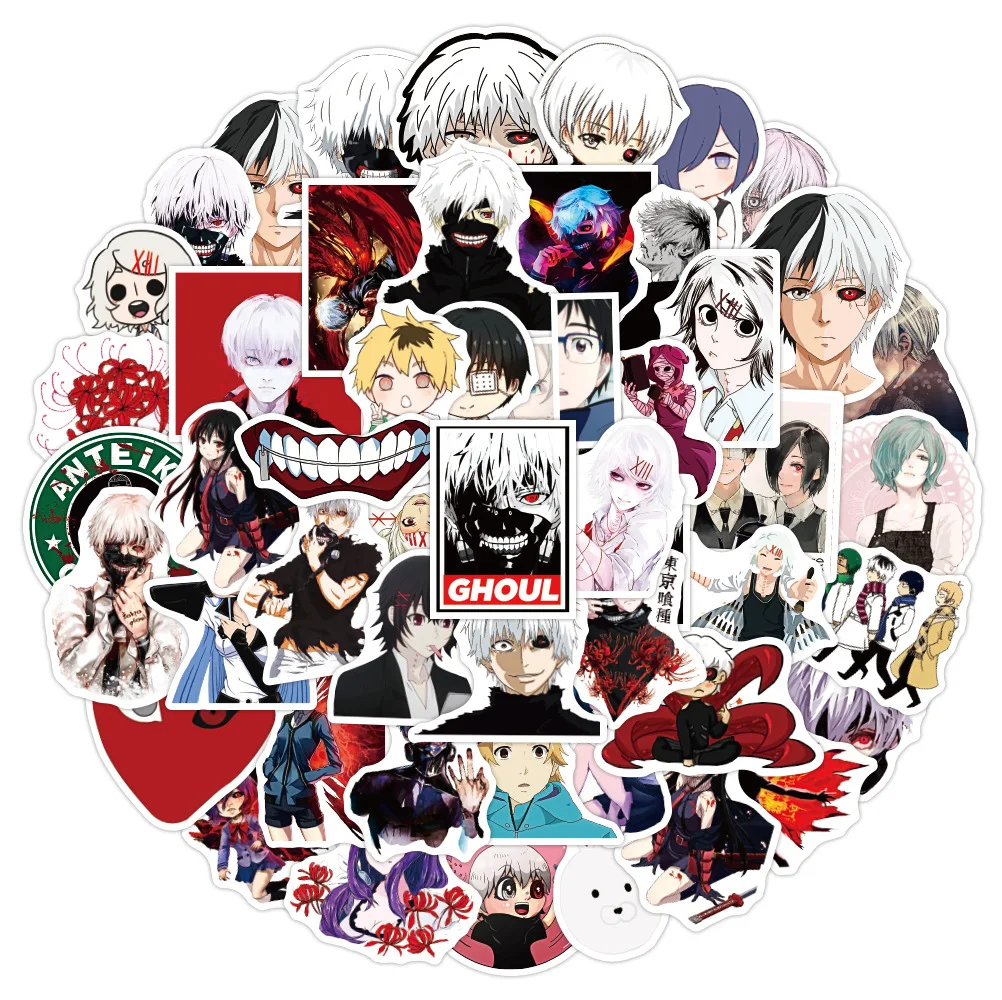 

10/30/50PCS Anime Tokyo Ghoul Stationery Stickers for Laptop Guitar Water Bottle Car Kids Graffiti Japan PVC Decals for Kids Toy