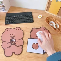 kawaii cute bear mouse pad cute ins girl heart student computer small mouse non slip pad desktop keyboard pad