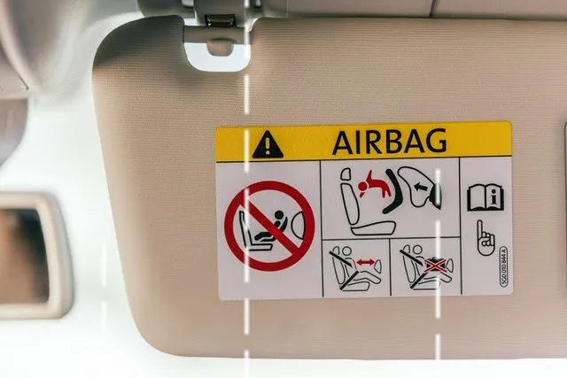

Airbag Sunshade Sticker Sticker Warning Bonding 14 CM 2 Pcs