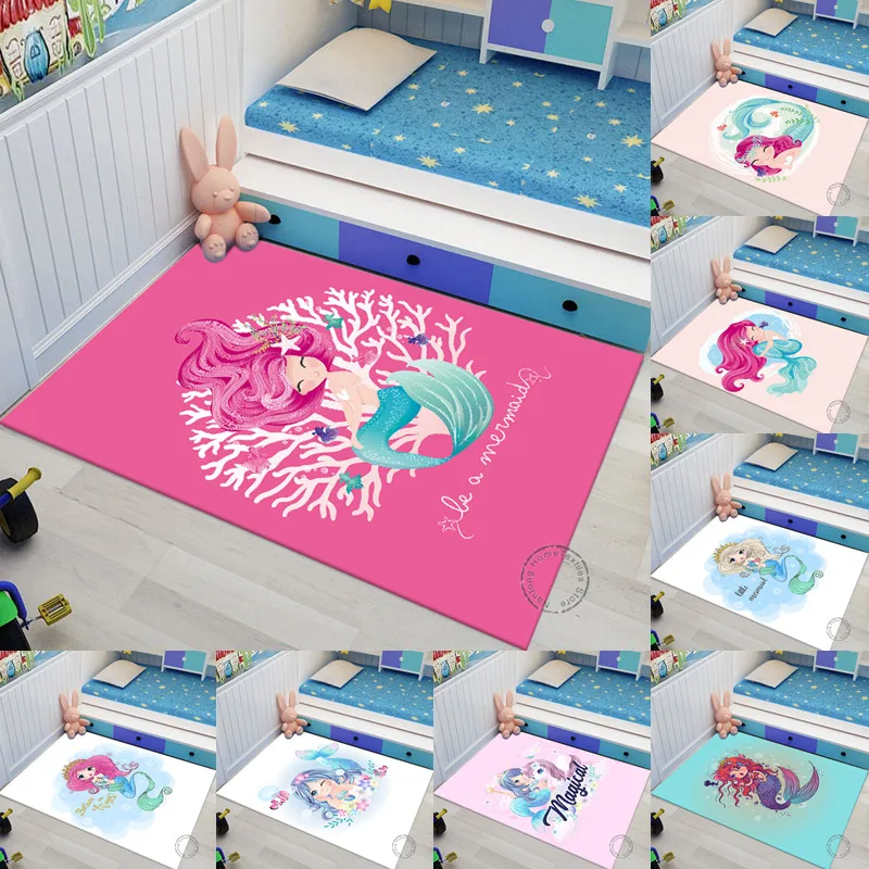 

Mermaid carpet Yoga living room children's crawling mat doormat living room area rug games area washroom floor mat room decor