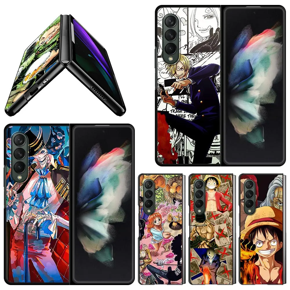 

Чехол для телефона Samsung Galaxy Z, складной чехол для смартфона Samsung Galaxy Z, складной 3 ZFold3, черный Жесткий Чехол, Луффи-команда