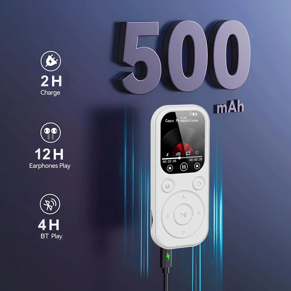 Фото Bluetooth 5,4 MP3-плеер 1,8-дюймовый экран Портативный музыкальный аудиоплеер Поддержка TF FM-радио Запись видео с изображением для гарнитур №3