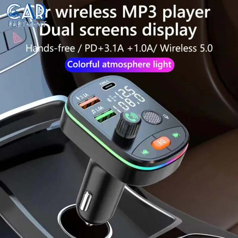 

Pd 20w Fm Transmitter Bluetooth 5.0 Wireless Car Charger Durable Dual Display Car Kit Fm Modulator Car Accessories Universal