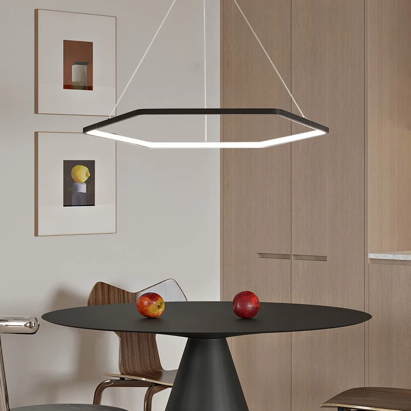 

Modern Pendant Light Hexagon Retro Chandelier Minimalist Pendant Lamp Home Lighting Hanging Light For Living Room Dining Room