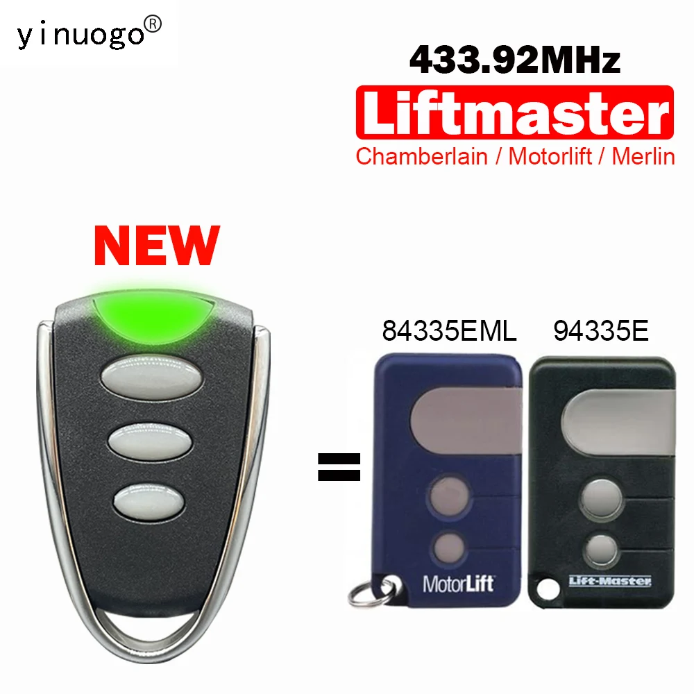 

НОВЫЙ Motorlift 84335EML Chamberlain Merlin Liftmaster 94335E Дистанционное управление гаражными воротами Передатчик команд открывания ворот 433,92 МГц