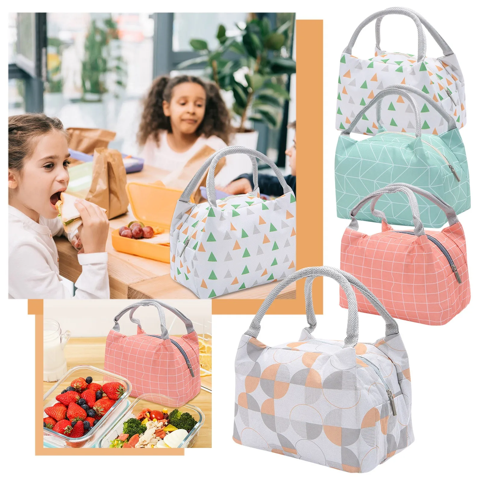 

New Portable Lunch Bag New Thermal Insulated Lunch Box Tote Cooler Handbag Lunch Bags For Women Convenient Box Tote Food Bags