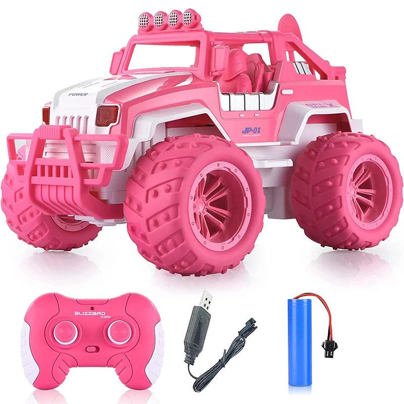 

Электрический внедорожник с дистанционным управлением в масштабе 1:12, игрушечный розовый автомобиль для девочек с сердечками, большой автомобиль с дистанционным управлением для скалолазания, праздничный подарок для девочек