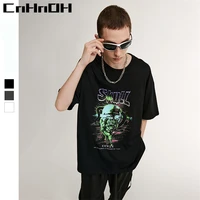 cnhnoh new arrival teeshirt home instagram womens t shirts oversized top skull hiphop printing clothing tee shirt 13080