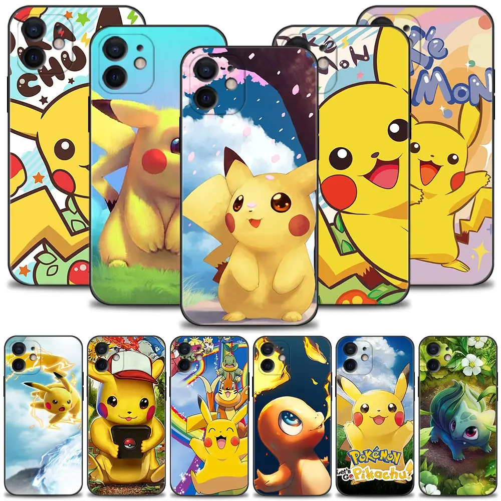 

Case For Apple iPhone 13 12 11 Pro Max Mini XS Max XR X 7 8 6 6S Plus 5 5S SE 2020 Cover Pokemon Under the Cherry Tree Pikachu