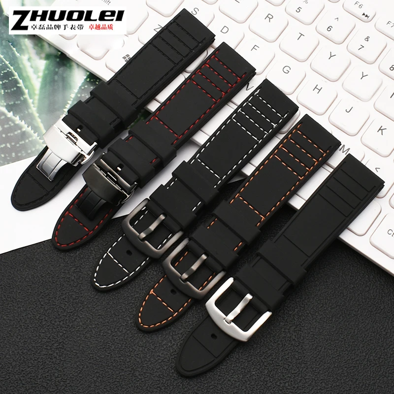 

Longer strap 20mm 22mm silicone sports watchband diving waterproof rubber male lengthened replacement watchband watch accessorie
