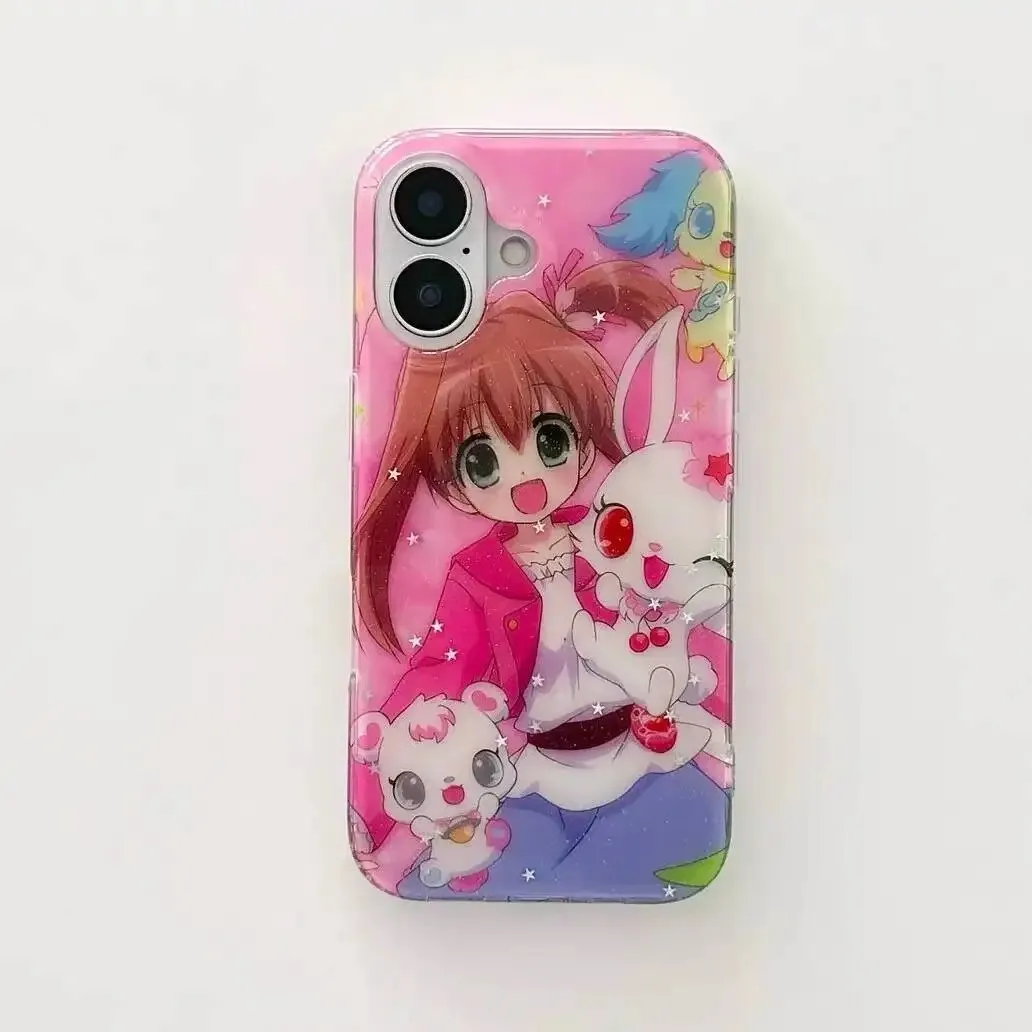 Фото ХИТ ПРОДАЖ: Японский мультяшный чехол с кроликом для iPhone 17, 16e, 16, 15, 14, 13, 12, 11 Pro Max, X, Xs, XR, XS Max, 8, 7, 6, Air, Plus, Feather №2
