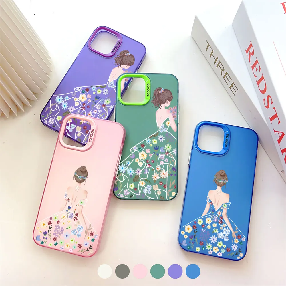 Красивый чехол для телефона с цветочной девушкой VIVO Y100 Y93 Y91 Y81 Y78 M TI Y77T Y56 Y51 Y50 Y36Y35
