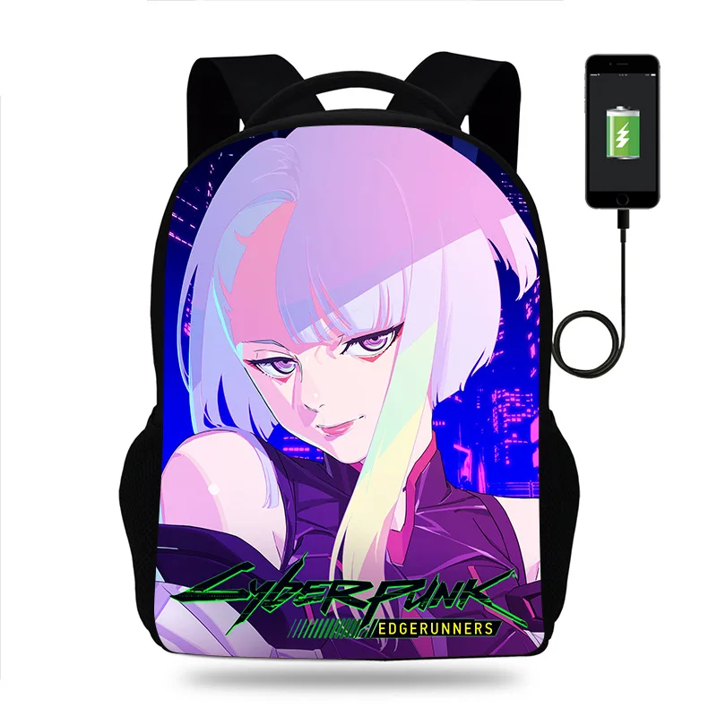 

2022 hot anime cyberpunk edgerunners boys and girls schoolbag Lucy David Martinez Cosplay