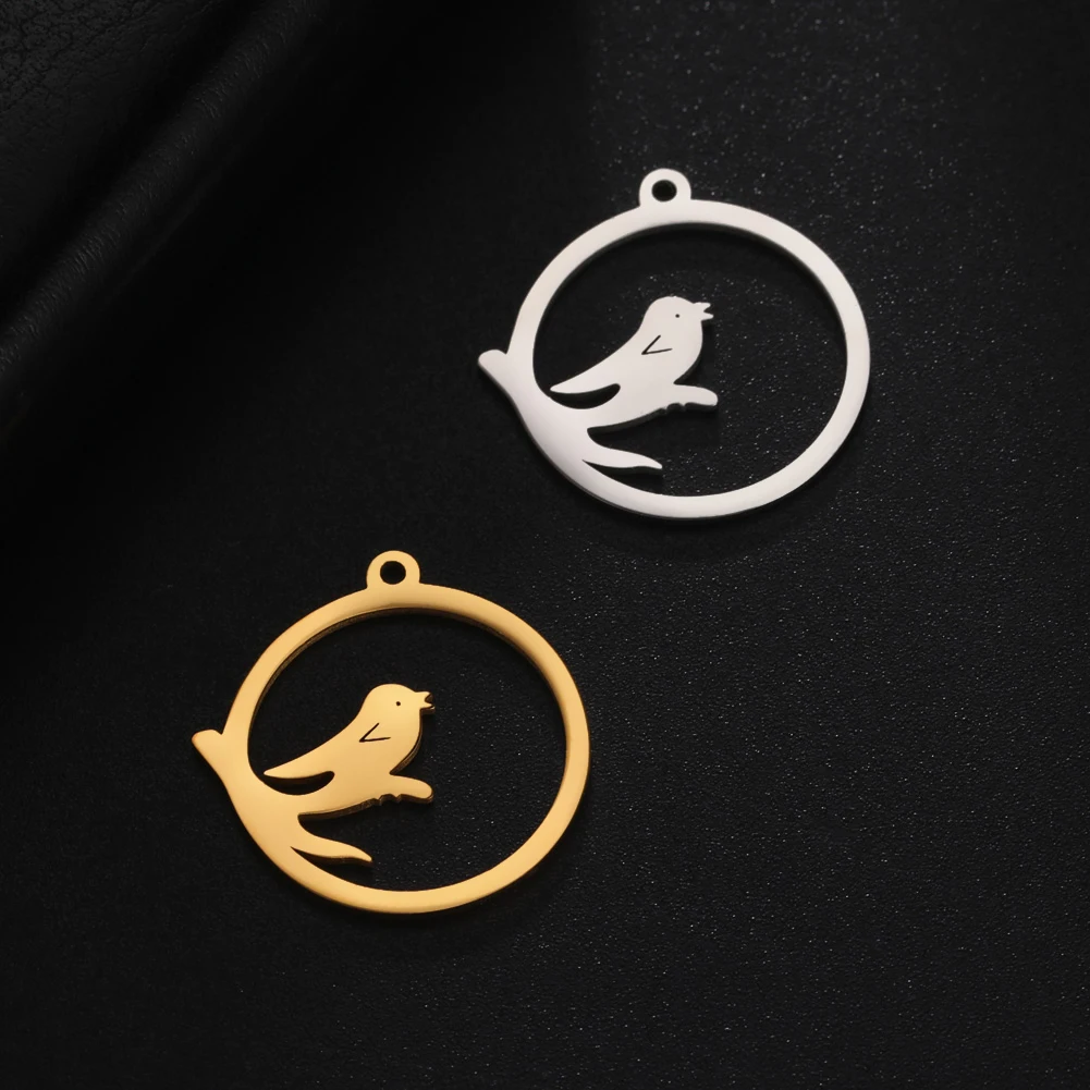 

5pcs/Lot Stainless Steel Cute Bird Necklace Charms For Jewelry Making Animal Pendants Diy Earring Bracelet Accessories Wholesale