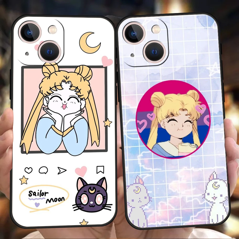

Sailor Moon Phone Case Cover for iPhone 12 13 Pro Max XR XS X iPhone 11 7 8 Plus SE 2020 13 Mini Silicone Soft Shell Fundas Bag