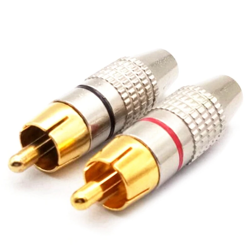 

20 Pcs RCA Plug Video Locking Cable Connector Gold Plated