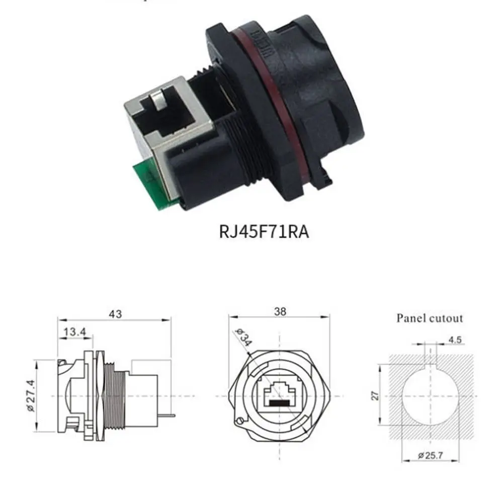 Водонепроницаемый разъем RJ45 IP67, двойной Ethernet-разъем CAT6, экранированный пылезащитный колпачок, соединитель для Ethernet LAN-кабеля, подключение LAN-кабеля (art.: 3920d89ec190c) - 3920d89ec190c