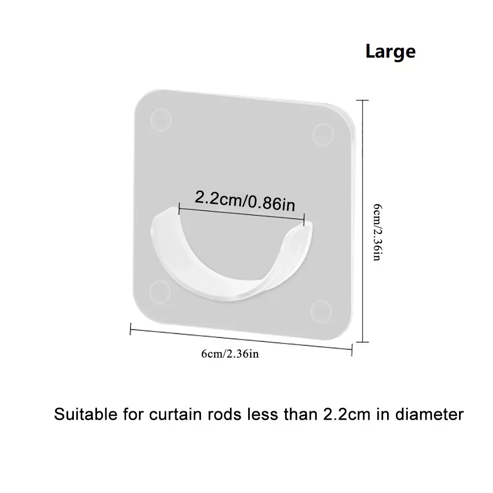 

Shower Curtain Rod Mount Holder For Wall Adhesive Bathroom Shower Rod Tension Retainer No Drilling Stick For Closet
