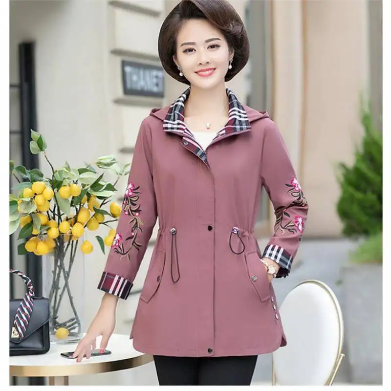 

Trench Coat for Women Jackets Women Clothes Spring and Autumn Korean Version Trench Coat Double-Breasted Belted Lady Cloak