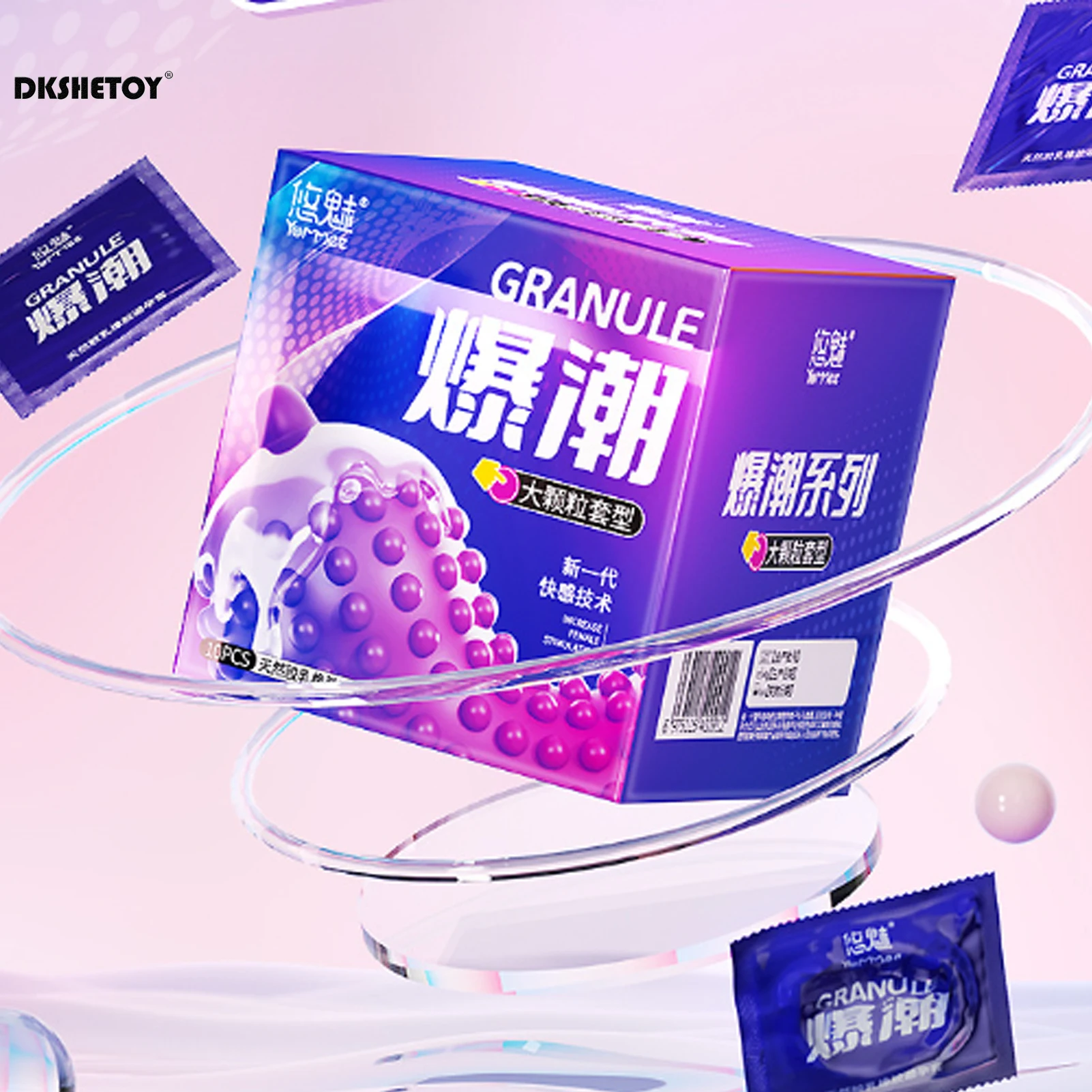 FAMA Мужской презерватив с задержкой эякуляции в горошек 3D гранулы шипами глубокая