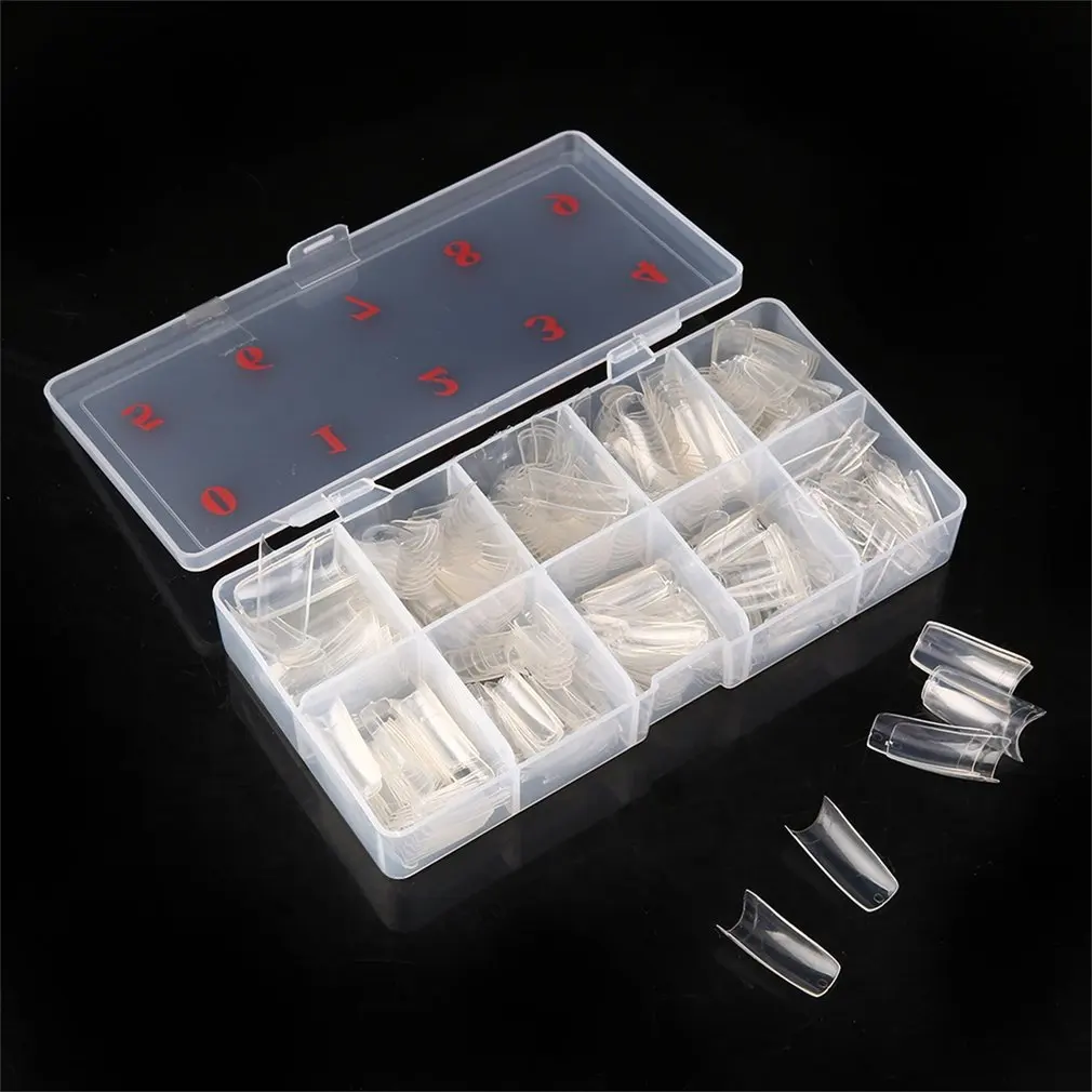 

1 коробка/500 шт. Типсы натурального цвета полуобложка искусственный Французский дизайн ногтей Искусственный акриловый гель набор для УФ ман...