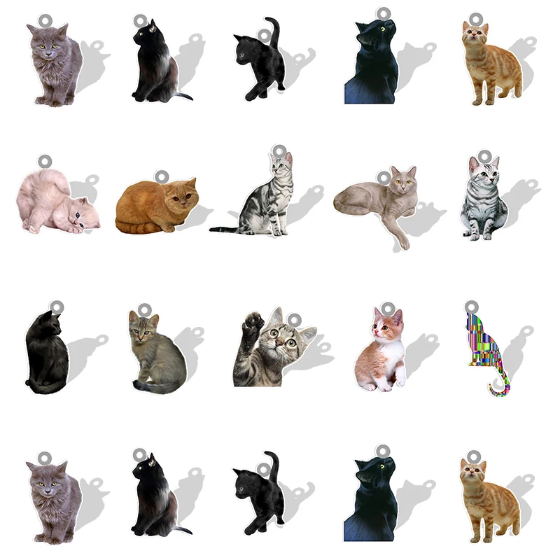 New Design Lovely Pet Cats Acrylic Pendants Base For Making Jewelrys DIY Animal Ornament 2D Patterns Resin Made Wholesale QDW770