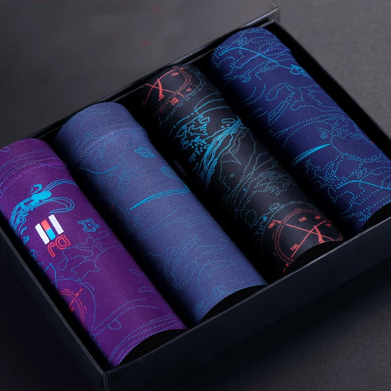 

2021 Panties Mens 4Pcs\lot Mens Underwear Boxers Modal Boxer Men Printed Boxer Shorts Boxers Mens Underwear Plus Size L-5XL