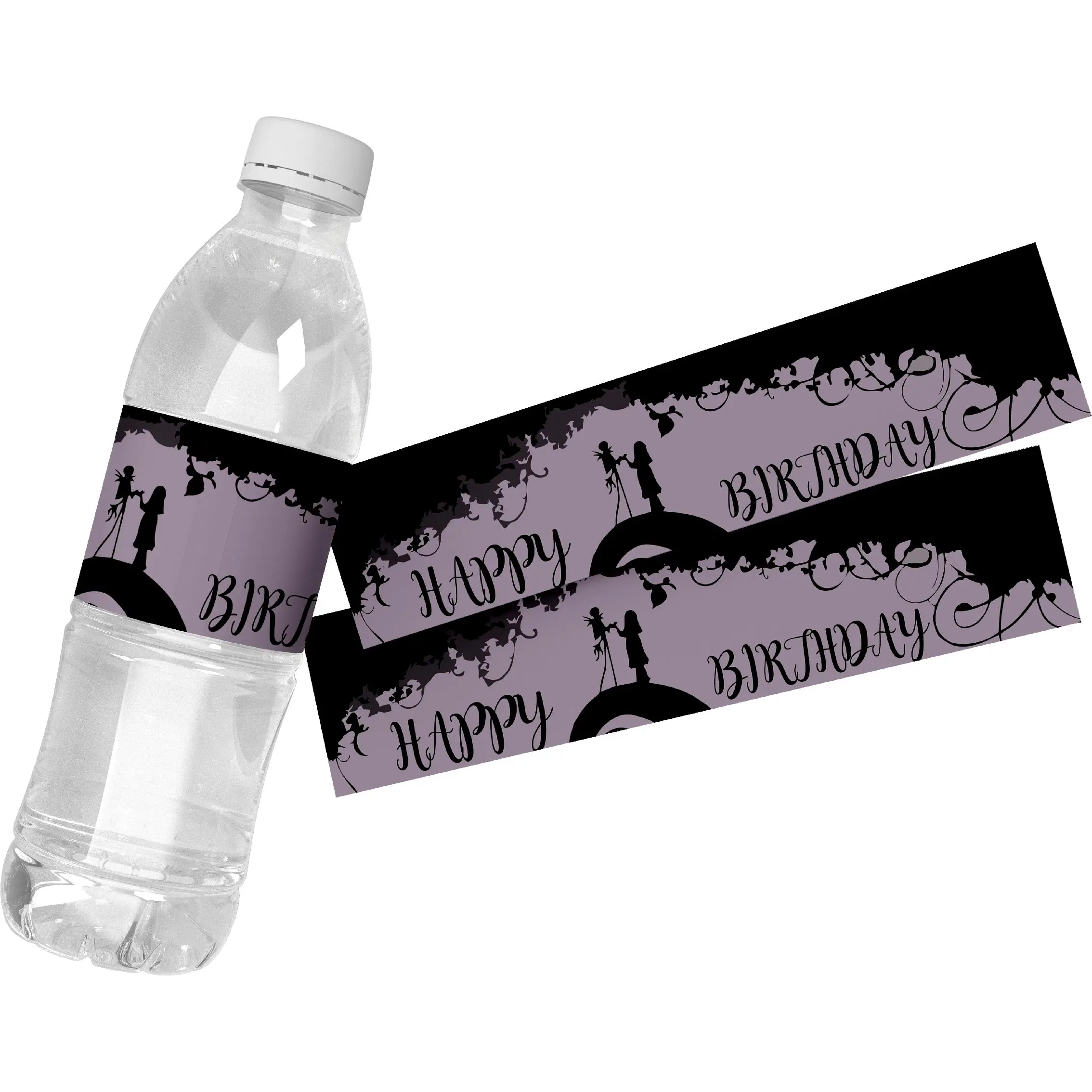 Наклейки на бутылки с водой Кошмар перед Рождеством 6 шт.