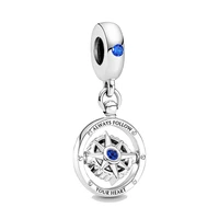 hot sale silver color charm bead always follow your heart pendant beads for original pandora charm bracelets bangles jewelry