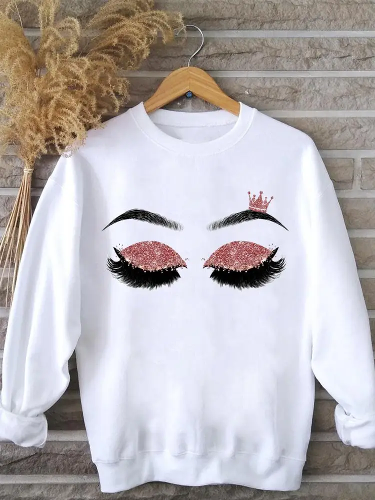 

Women Clothing Eye Lashes Trend 90s Pullovers Casual Fashion Ladies Spring Autumn Winter Female Hoodies Graphic Sweatshirts