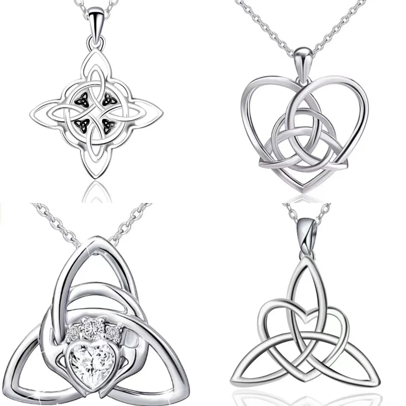 

2023 New Geluk Ierse Hek Knoop Ketting Voor Vrouwen Cross Vlinder Triquetra Knoop Kettingen Choker Ketting Sieraden Gift