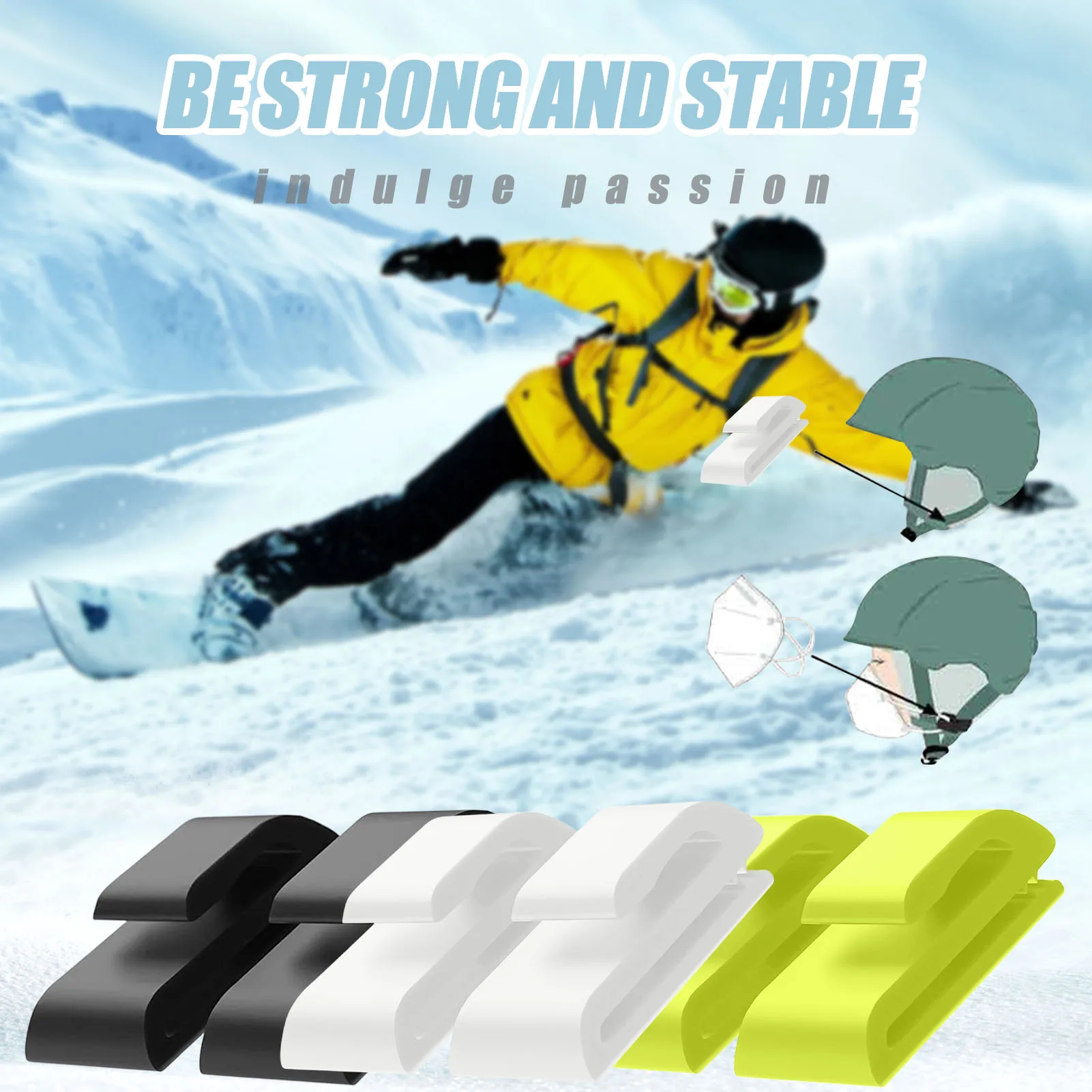 

Mask Holder Ski Helmet Black Ingeniously Easy Mounting On Helmet Strap Ski Helmet Masks Holder 1 Pair Mask Accessories