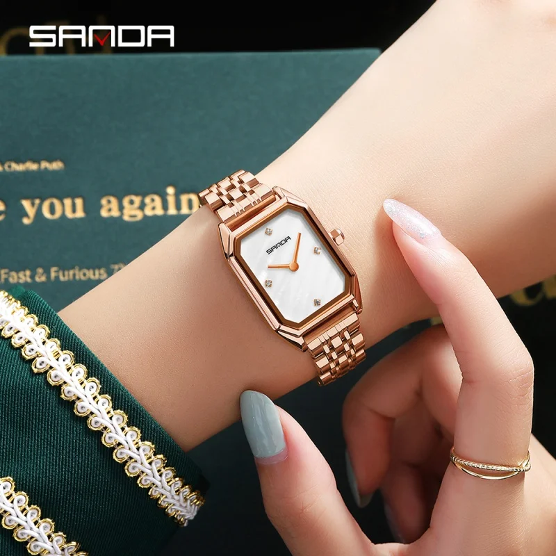 Kids 2023 Luxury Fashion Women Quartz Watches Rose Gold Casual Leather Female Wristwatch for Girls Clock Relogio Feminino P1096