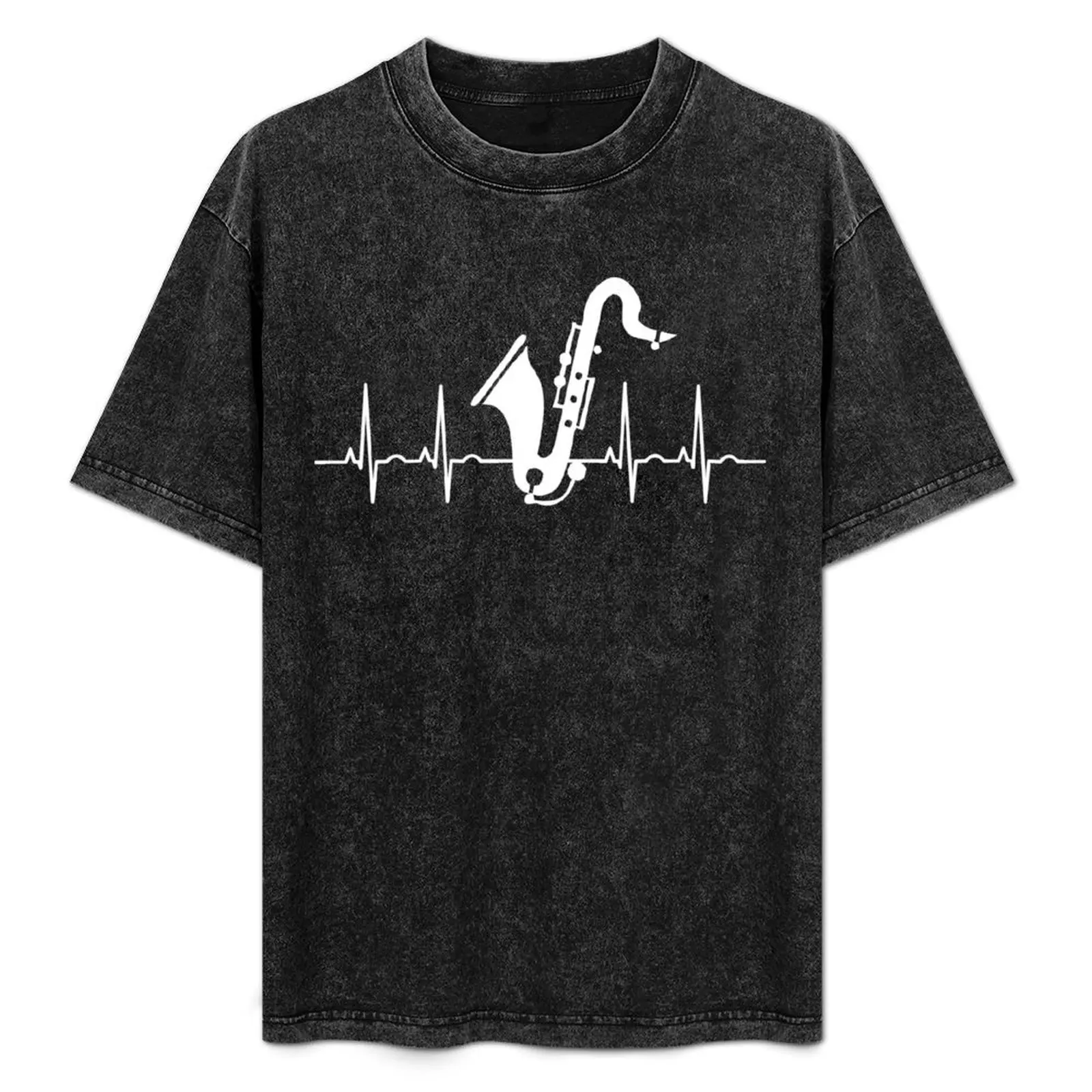 Футболка с изображением саксофона Heartbeat подарки для парня футболки мужчин