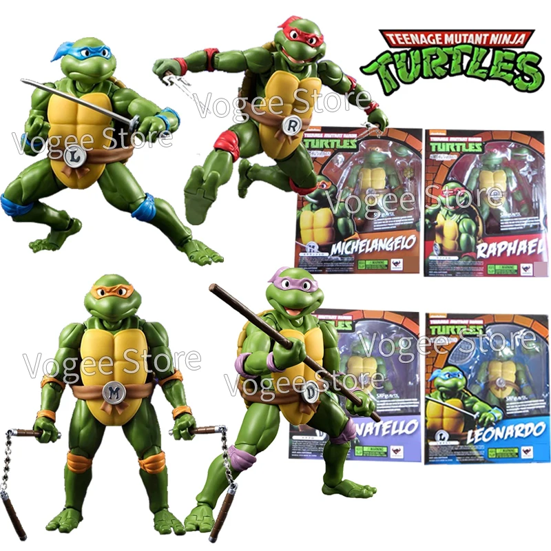 

SHF Teenage Mutant Ninja Turtles Action Figure Leonardo Raphael Donatello Mickey Figures PVC Anime TMNT Movable Doll Model Toys