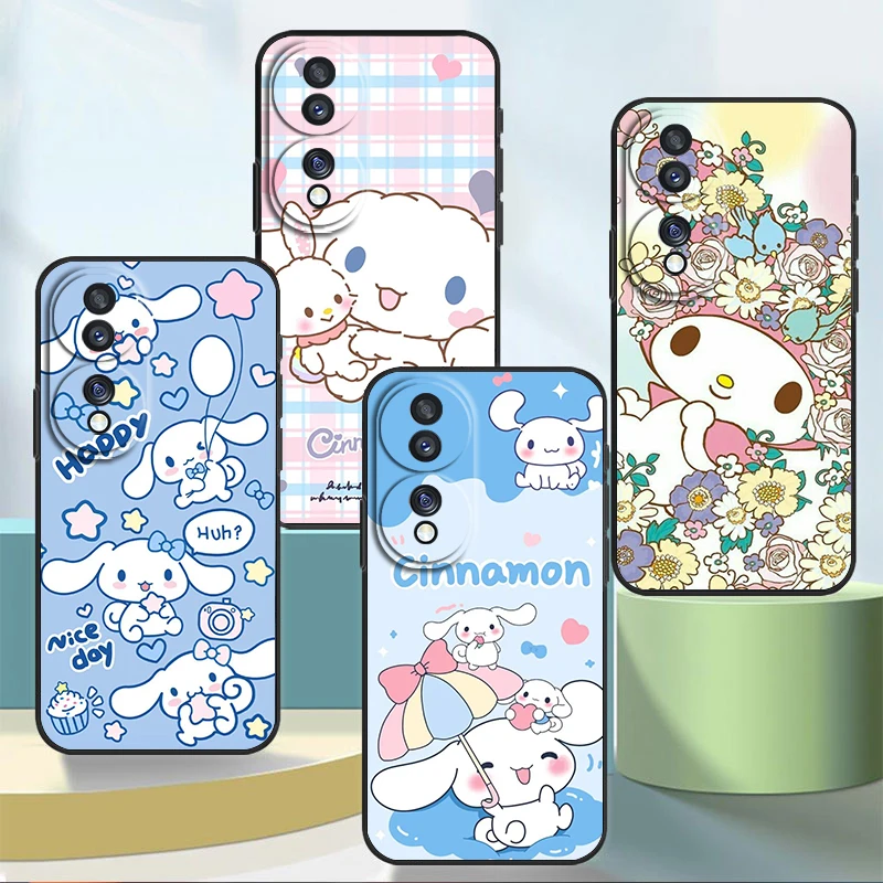 

Cinnamoroll Cute Dog For Honor 80 70 60 50 30 20 20 10 9 9X 9A 9C X8 Pro Plus Lite 4G 5G Soft Silicone Black Phone Case Fundas